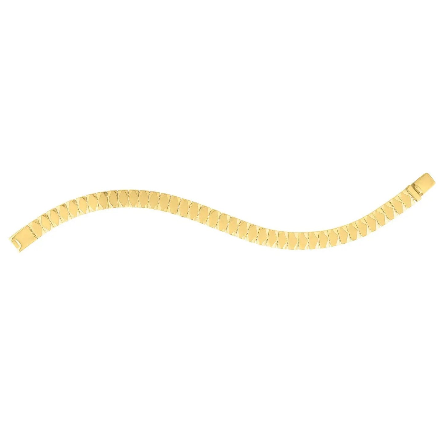 14K yellow gold diamond-shaped tile bracelet 7in by Bids on Tampa Home & Garden Store