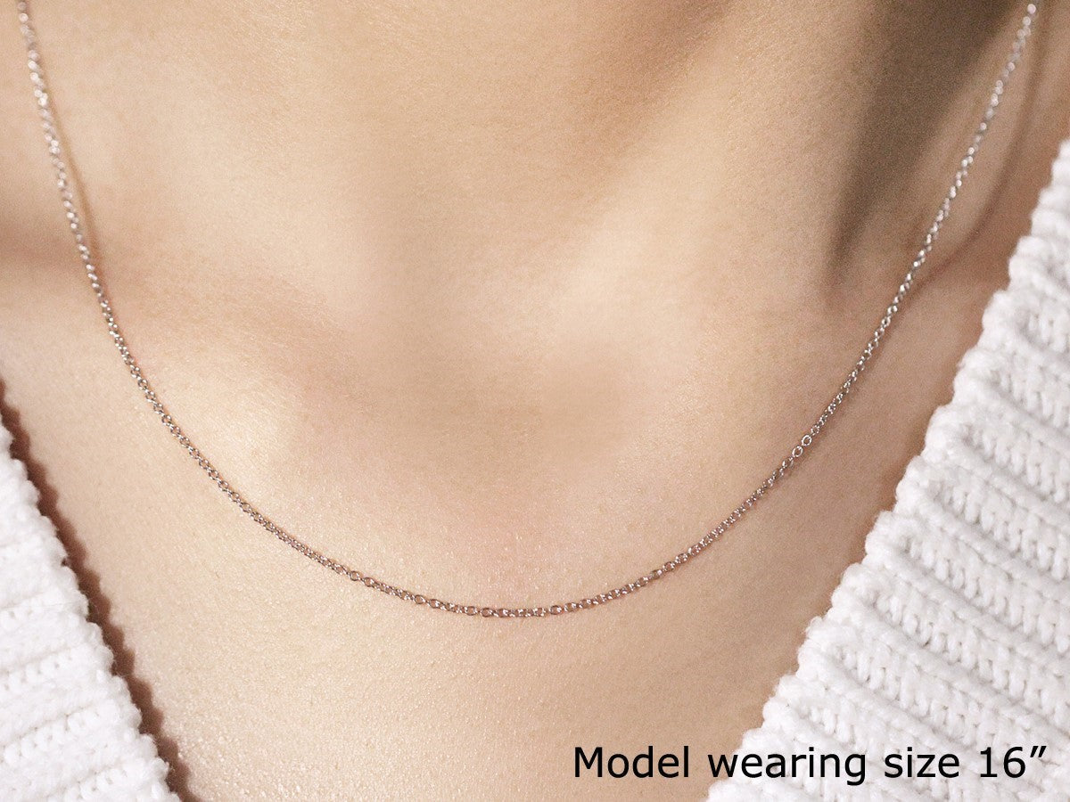 14k white gold round cable chain necklace 1.1mm by Bids.com on Tampa Home & Garden Store