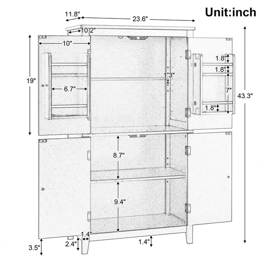 White freestanding bathroom storage cabinet with multiple compartments by VIP Digital Presence on Tampa Home & Garden Store