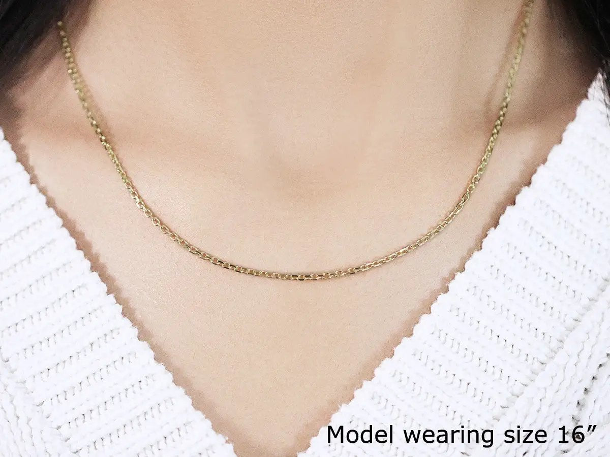18k yellow gold diamond-cut cable chain necklace, 1.90 mm, 16 inch length on Tampa Home & Garden Store