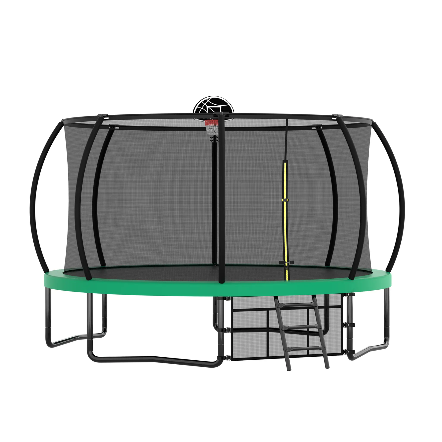 Trampolín recreativo de 12 pies para niños con red de seguridad y escalera, trampolines recreativos para exteriores