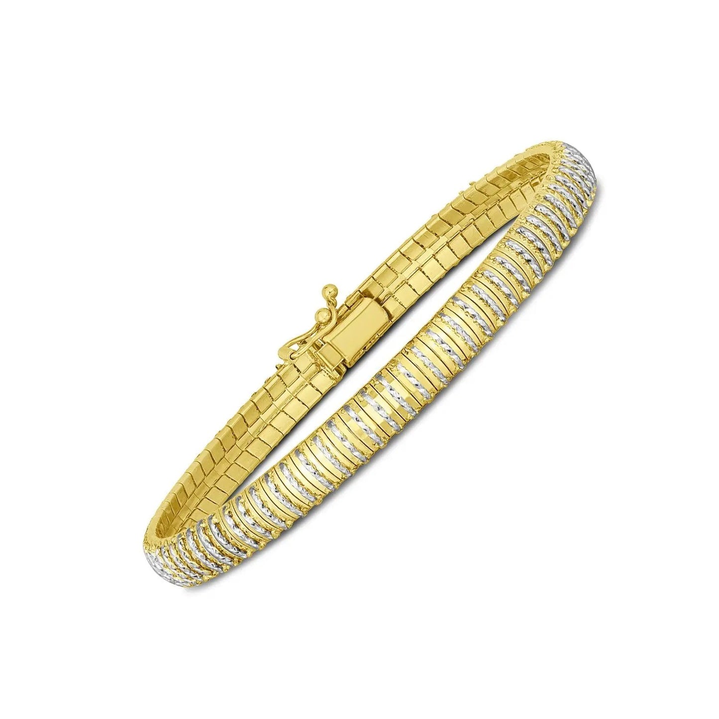 14k Yellow Gold Diamante Flex Bracelet 2-piece set with diamond-accent bracelet by Bids on Tampa Home & Garden Store