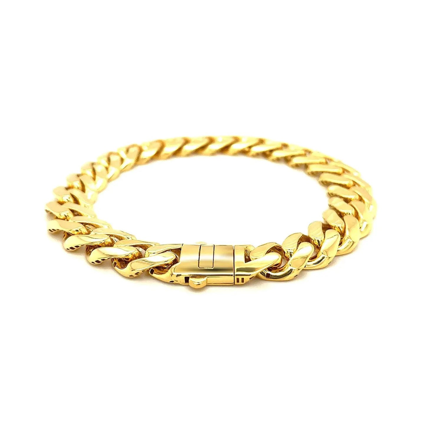 14k yellow gold polished curb chain bracelet with secure clasp on Tampa Home & Garden Store