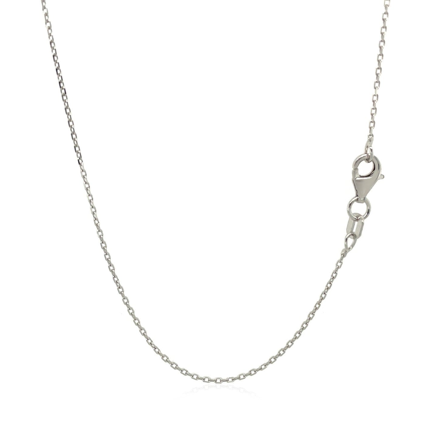 18k white gold diamond-cut cable link necklace 0.75mm Bids.com on Tampa Home & Garden Store