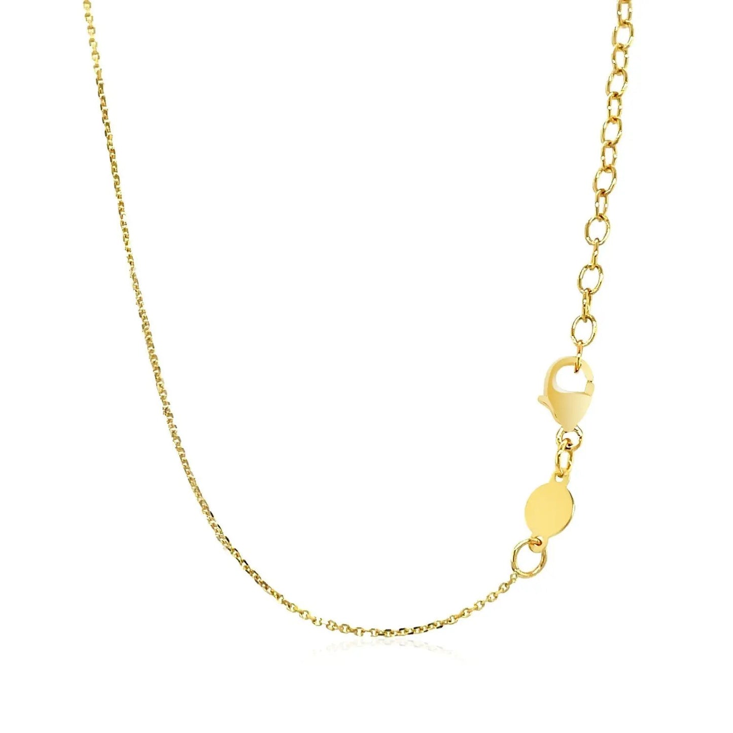 14K yellow gold necklace with curved bar pendant, delicate chain and lobster clasp on Tampa Home & Garden Store