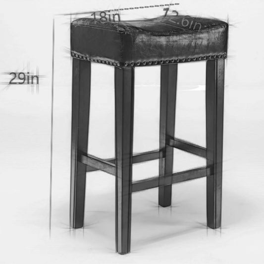 Counter height backless bar stool dark wood with nailhead trim on Tampa Home & Garden Store
