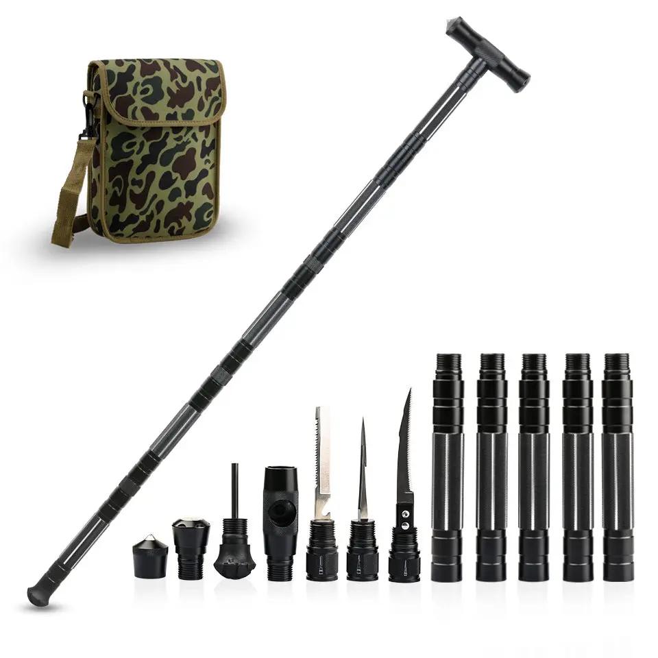 Climbing Stick T-Shaped Four-Section Telescoping pole with camo carry pouch and tool heads on Tampa Home & Garden Store