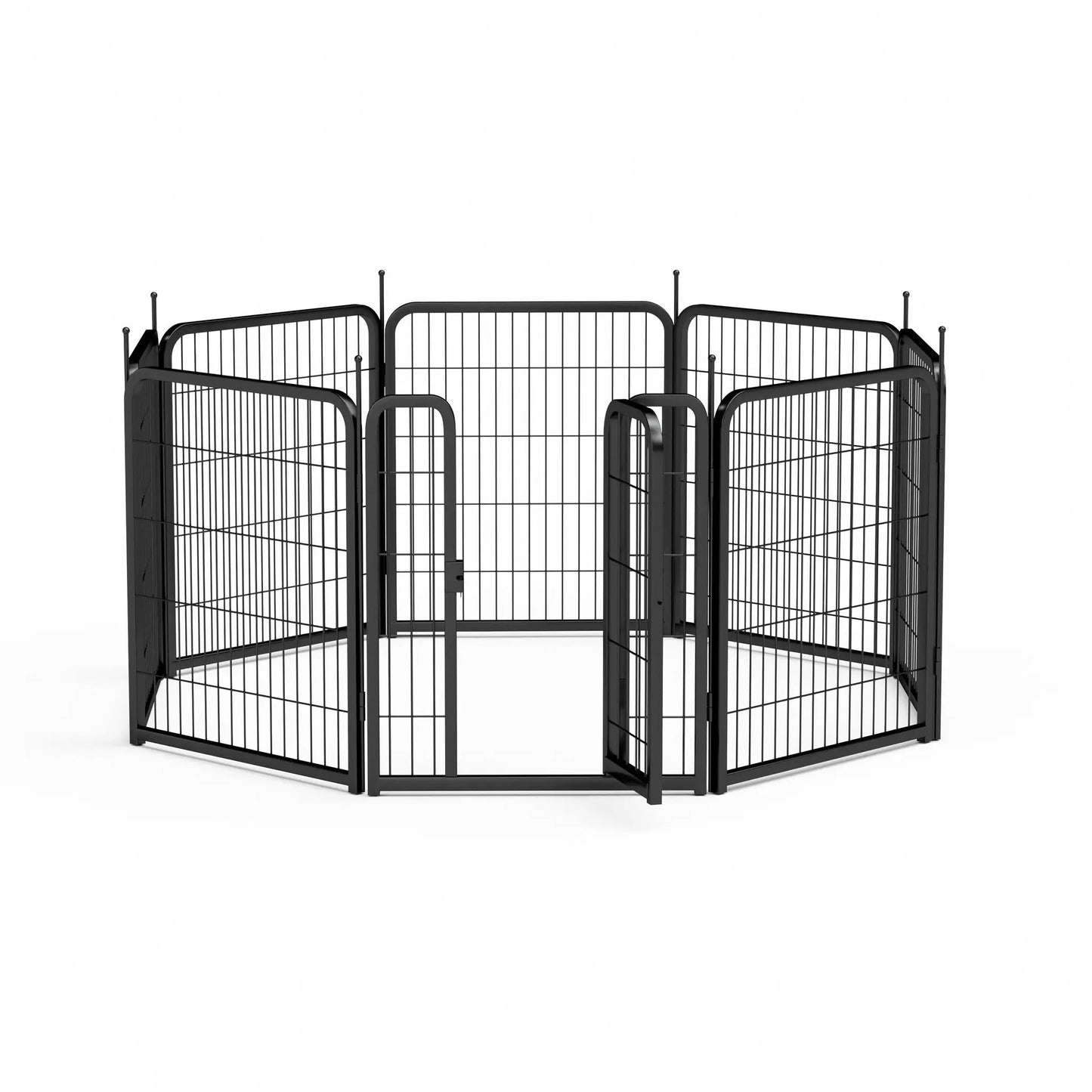 Valla exterior para perros, valla para perros de 8 paneles. Valla deportiva portátil para mascotas de 31 pulgadas. Negra, 26.3 pulgadas de ancho x 31.5 pulgadas de alto.