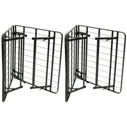 Queen-size steel folding bed frames in black with grid rails for sturdy platform support (2) on Tampa Home & Garden Store
