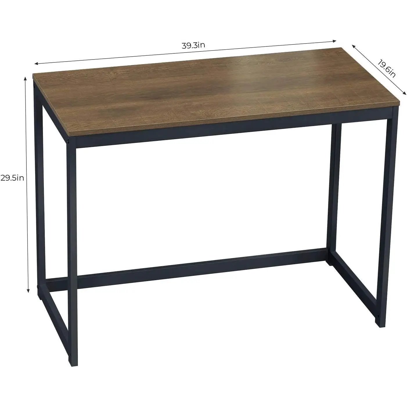Small Home Office Modern Laptop Computer Desk Table Metal Frame Brown Wood Top - Tampa Home & Garden Store