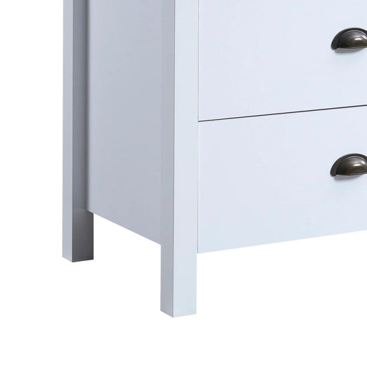 Safari 6 Drawer Dressing Table with Interlock, light gray finish, metal handles on Tampa Home & Garden Store