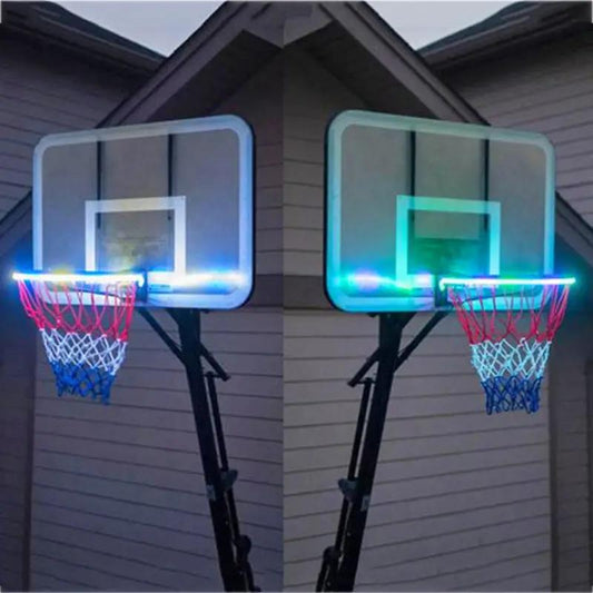 Led Basketball Rim Light Solar Induction Lamp 2-pack with blue/green LED rims on Tampa Home & Garden Store