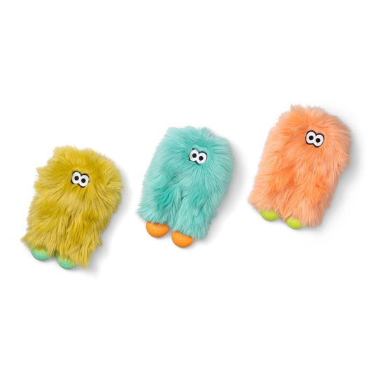West Paw Astrid Rowdies plush dog toy set with four colorful fuzzy pups in yellow teal and orange on Tampa Home & Garden Store