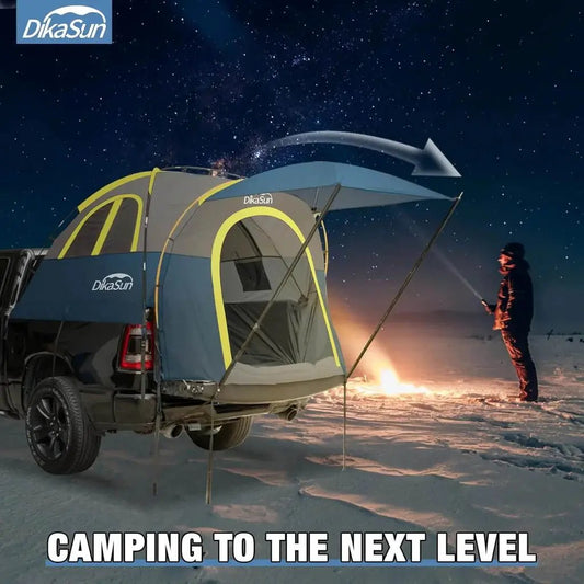 Pickup truck bed tent navy awning with blue panels, fits 5.5–6.7 ft beds DikaSun on Tampa Home & Garden Store