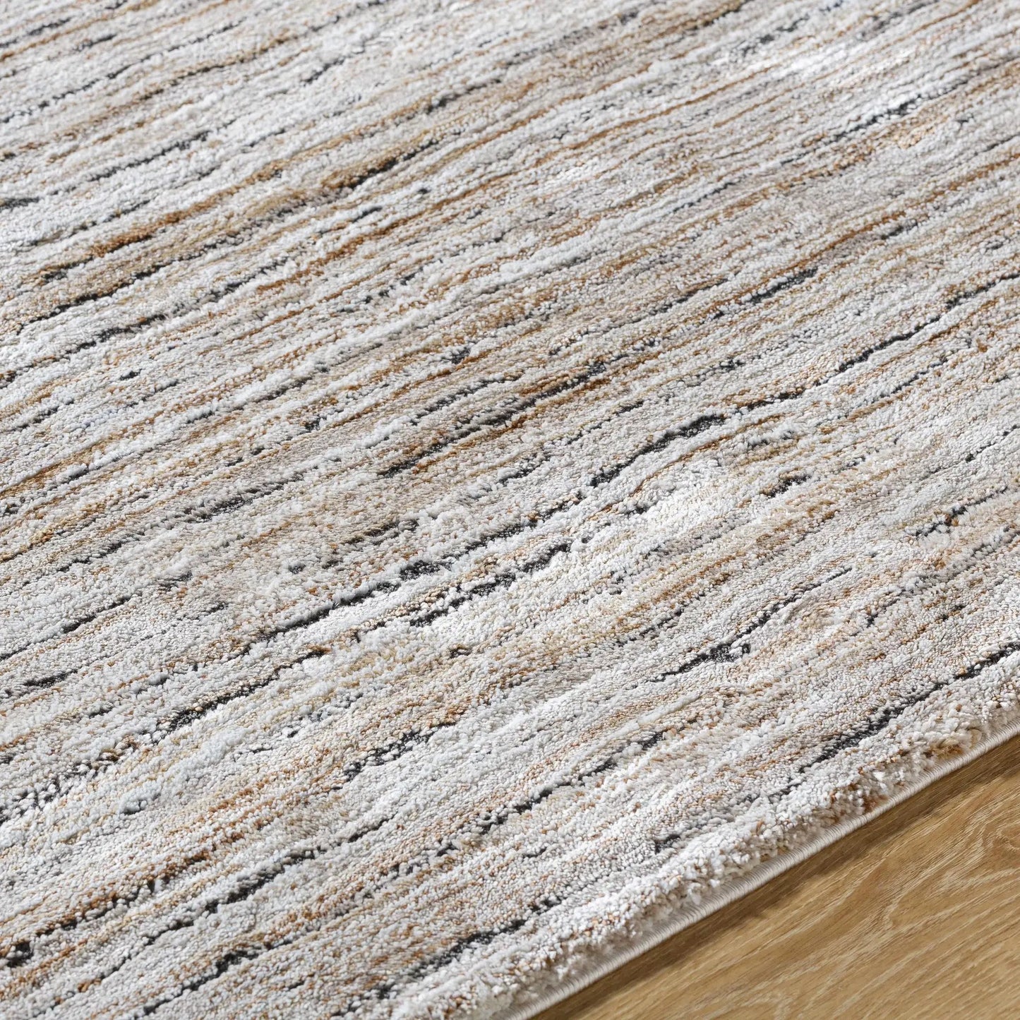 Wantu Luxe Thick Area Rug beige taupe marled texture, Turkish-made Boutique Rugs on Tampa Home & Garden Store