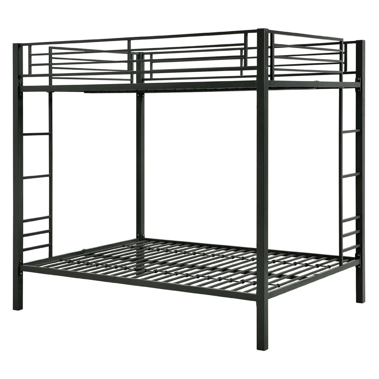 Full over Full size Sturdy Black Metal Bunk Bed - Tampa Home & Garden Store