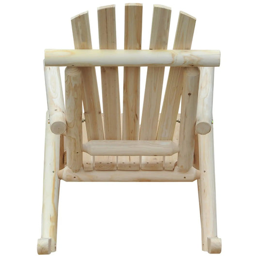 FarmHouse Classical Fir Wood Rocking Adirondack Chair Natural - Set of 2 - Tampa Home & Garden Store