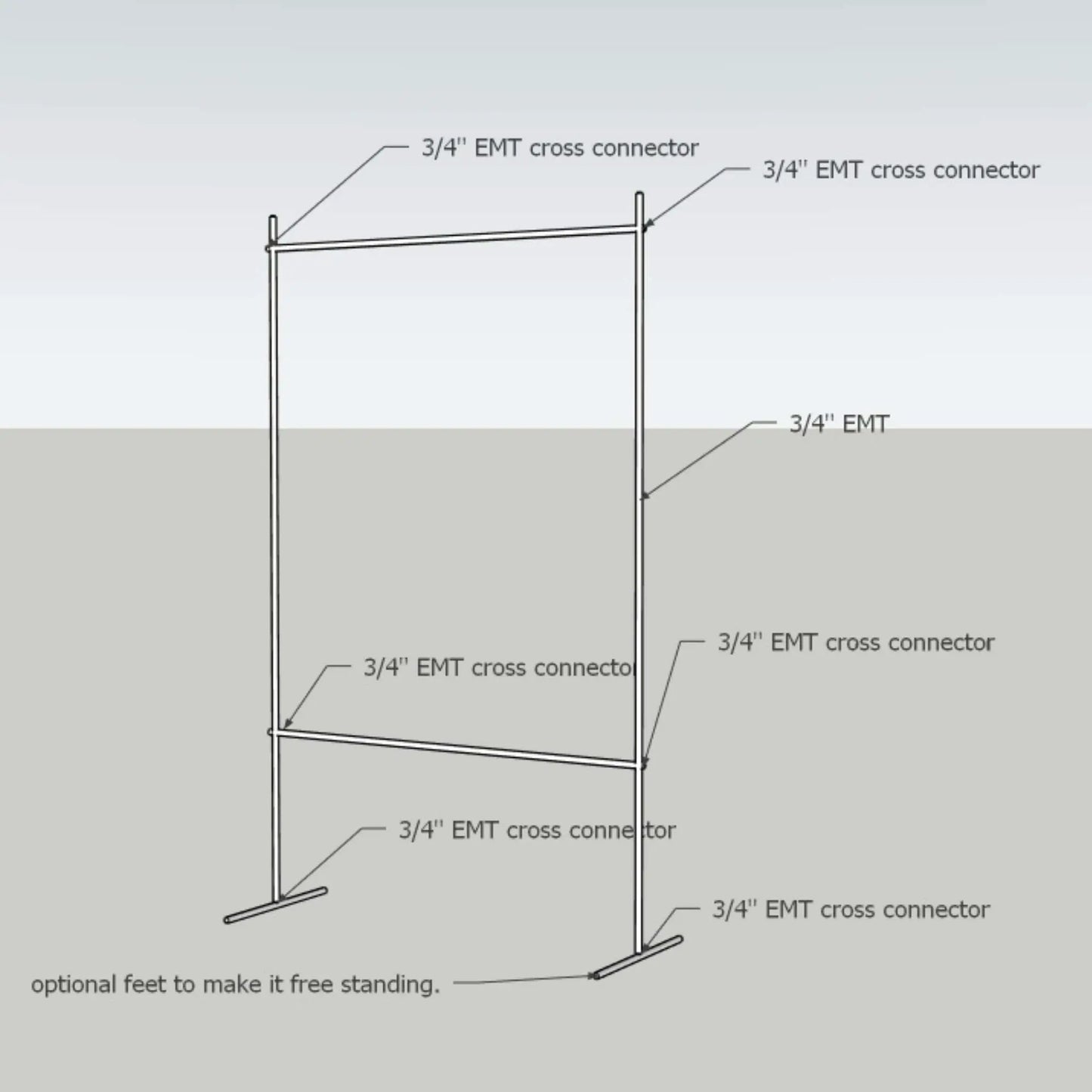 Diy Vine Trellis Kit for Raised Beds Bootstrap Farmer metal EMT frame with 3/4 EMT connectors on Tampa Home & Garden Store