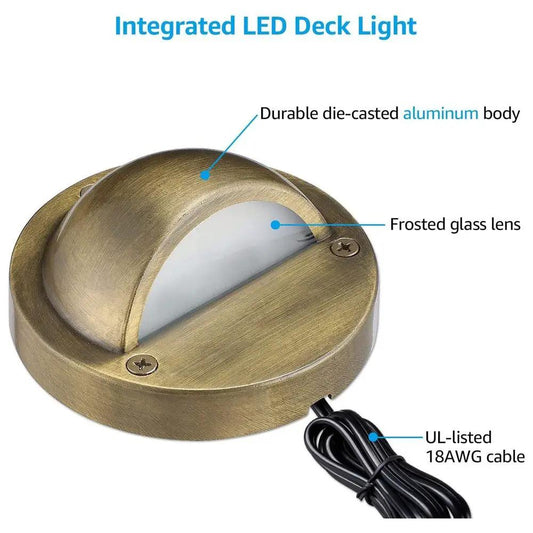 DLA01 12-Pack Bronze 2.5W Low Voltage LED Outdoor Half Moon Deck Lights Package, 12V LED Step Fence Landscape Lights - Tampa soil911.com