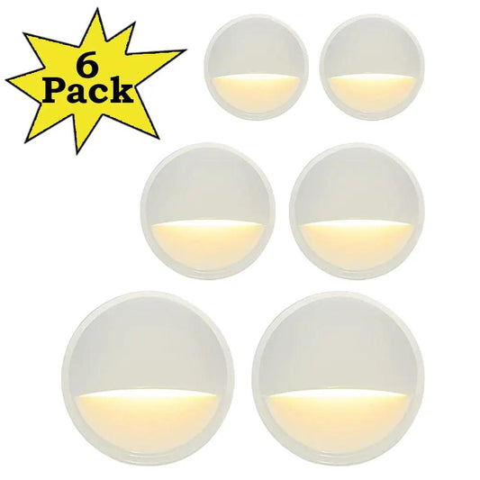 DLA02 6-Pack 2W Low Voltage LED Outdoor Half Moon Deck Lights Package, 12V LED Step Patio Landscape Lights - Tampa soil911.com