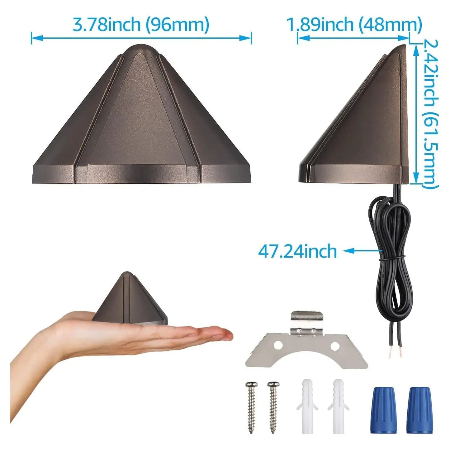 8-pack DLA05 bronze pyramid deck lights, 5W low-voltage, Kings Outdoor Lighting on Tampa Home & Garden Store