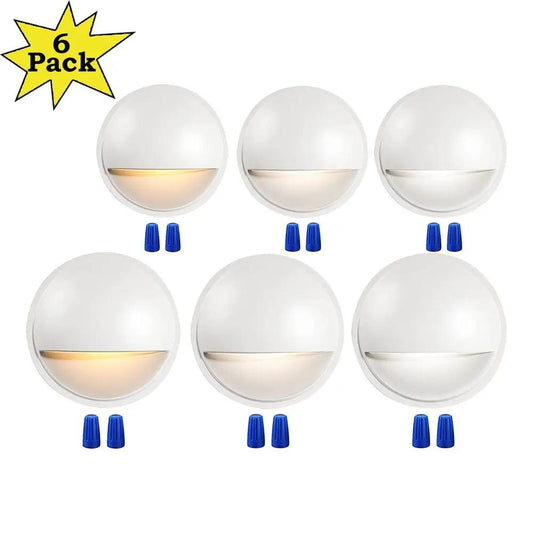 DLAC02 6-Pack 3CCT 3W Low Voltage LED Outdoor Half Moon Deck Lights Package, 12V-24V LED Step Patio Landscape Lights - Tampa soil911.com