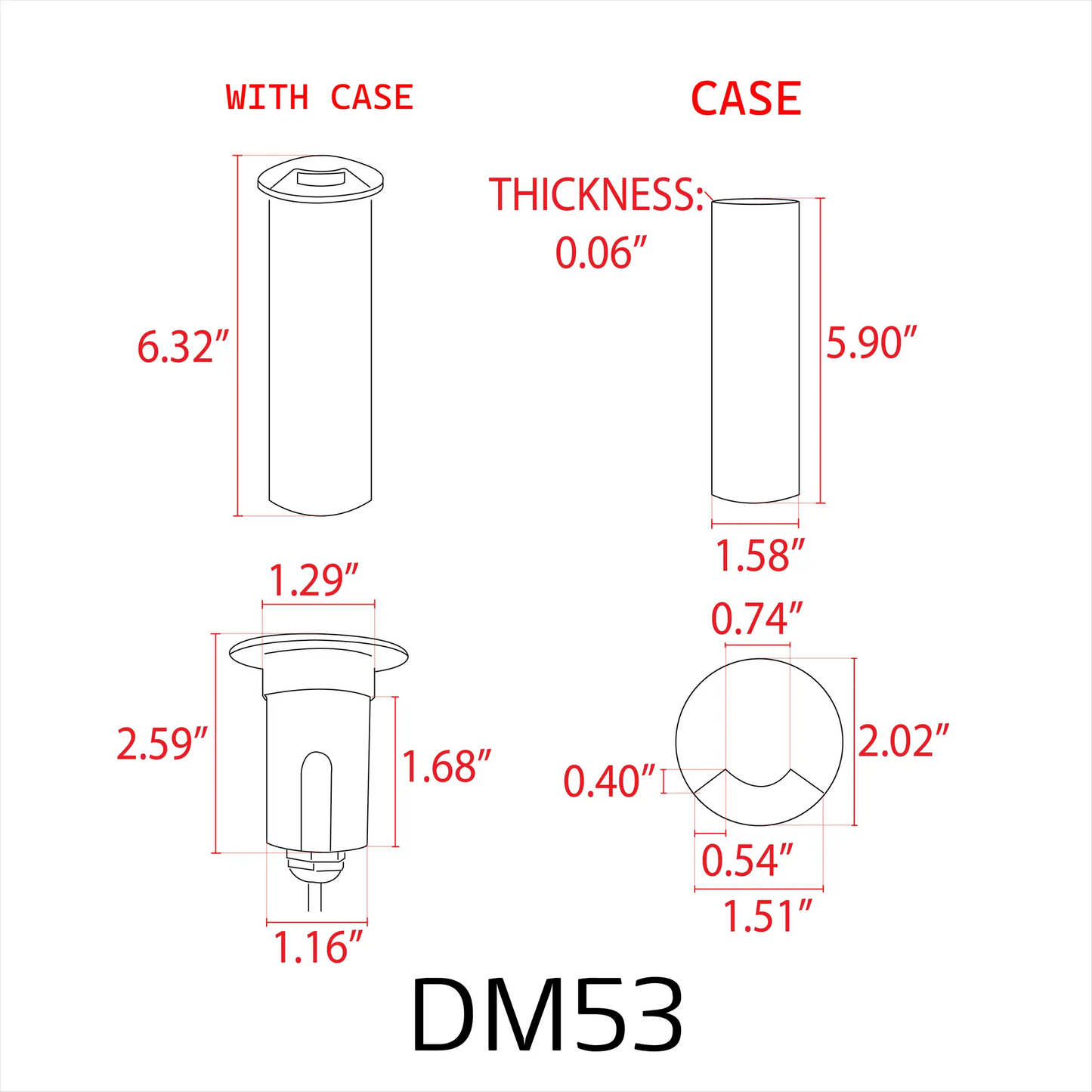 DM53 3W COB LED stainless landscape well light pair for in-ground use with/without case on Tampa Home & Garden Store