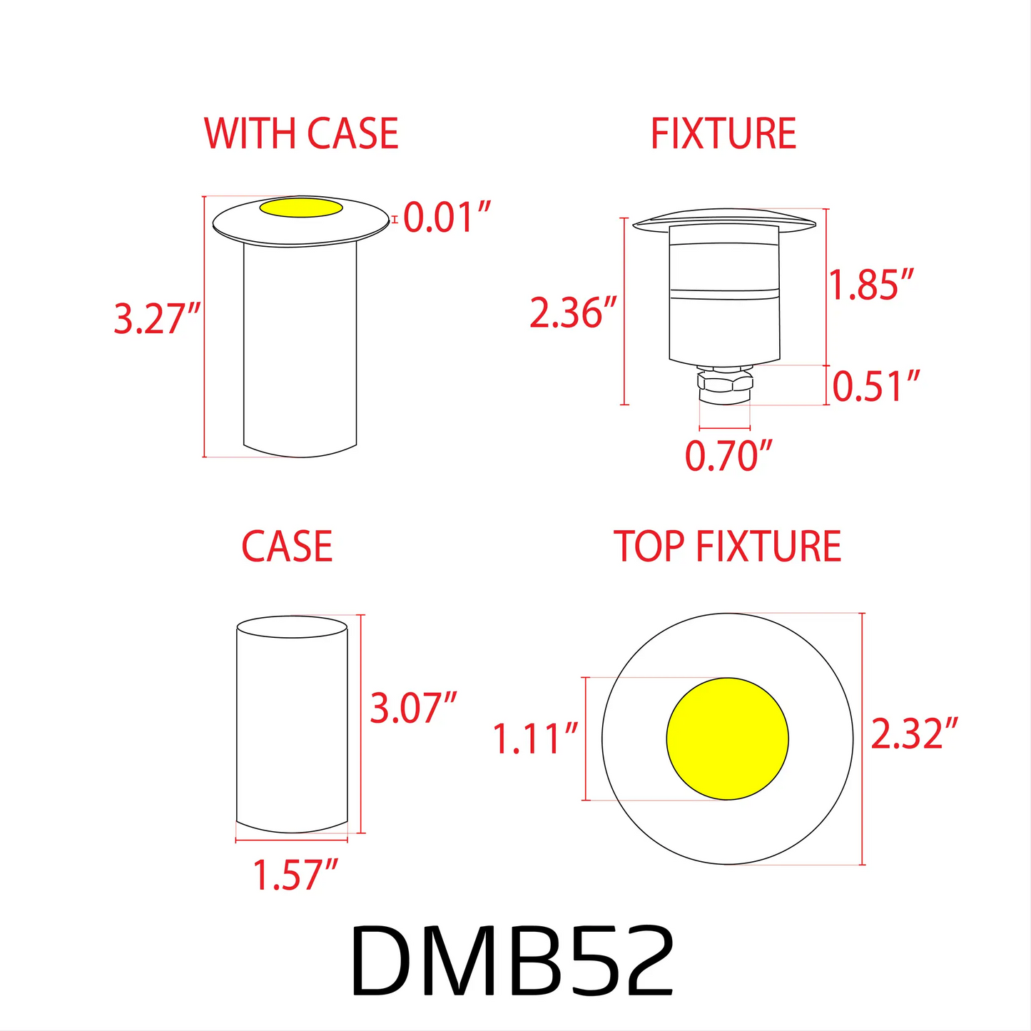 DMB52 1.5W Low Voltage LED Landscape In-ground Brass Waterproof Well Lights Fixture - Tampa Home & Garden Store