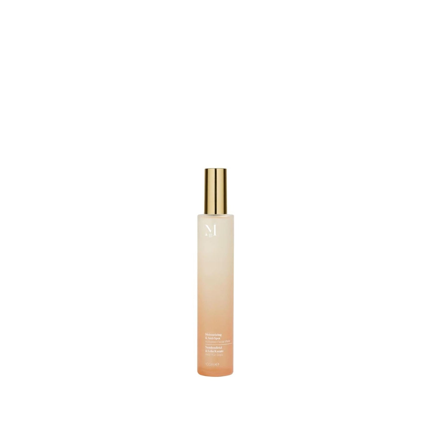 Beauty Care Bag Misbahçe face serum bottle in gradient peach to beige glass with gold cap on Tampa Home & Garden Store
