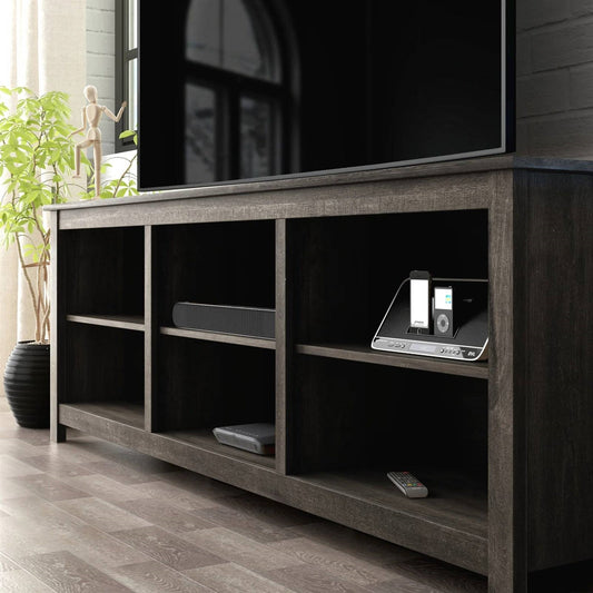 70-inch Dark Brown Wood TV Stand Entertainment Center for TV up to 78-inch - Tampa Home & Garden Store