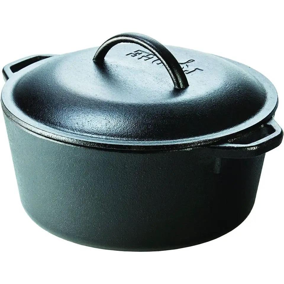 5-Piece Cast Iron Cookware Set with Dutch Oven Griddle and Skillets Made in USA - Tampa Home & Garden Store