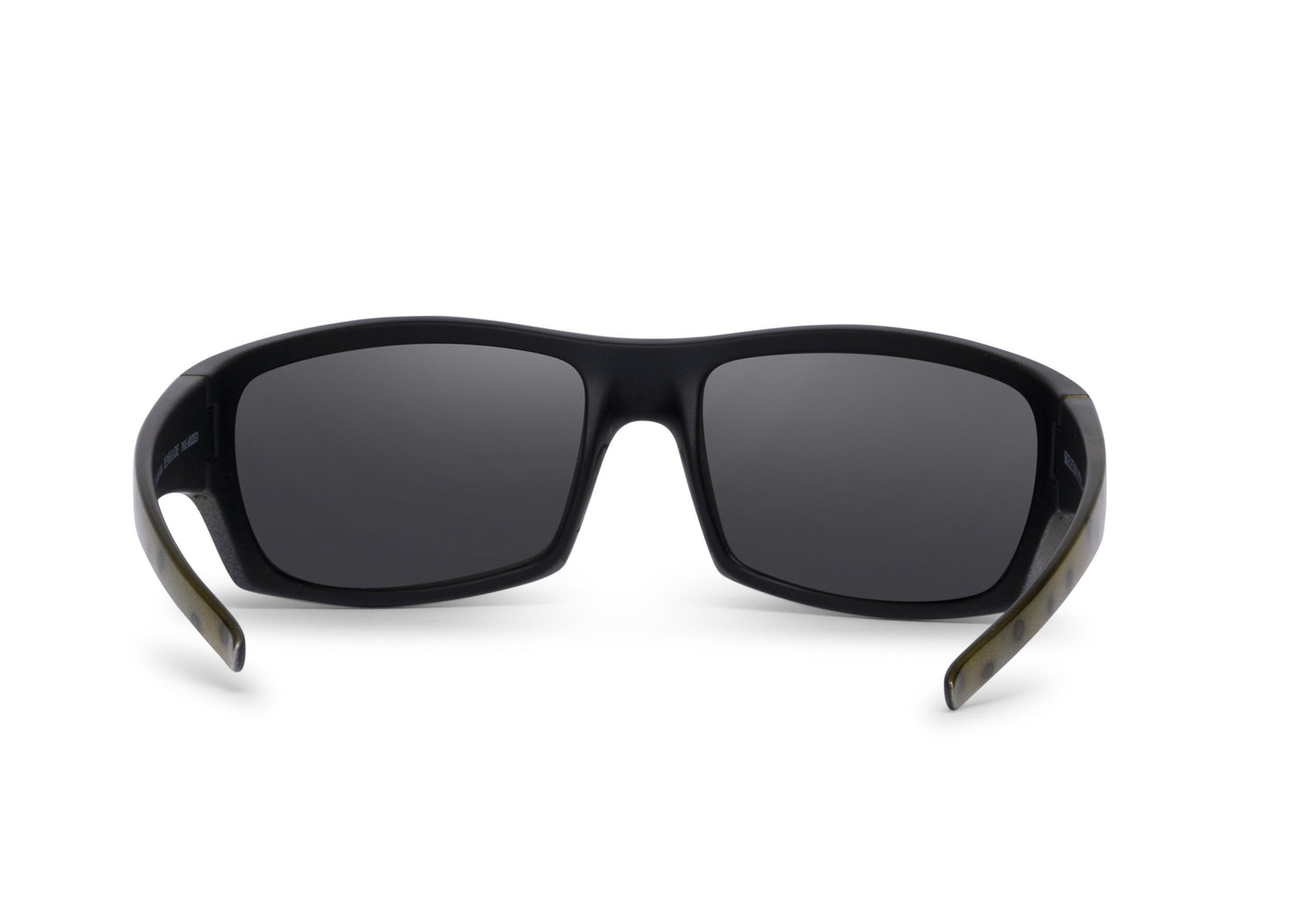 Renegade Cutthroat Trout sunglasses by Skeleton Optics, black frame, dark lenses, olive temples on Tampa Home & Garden Store