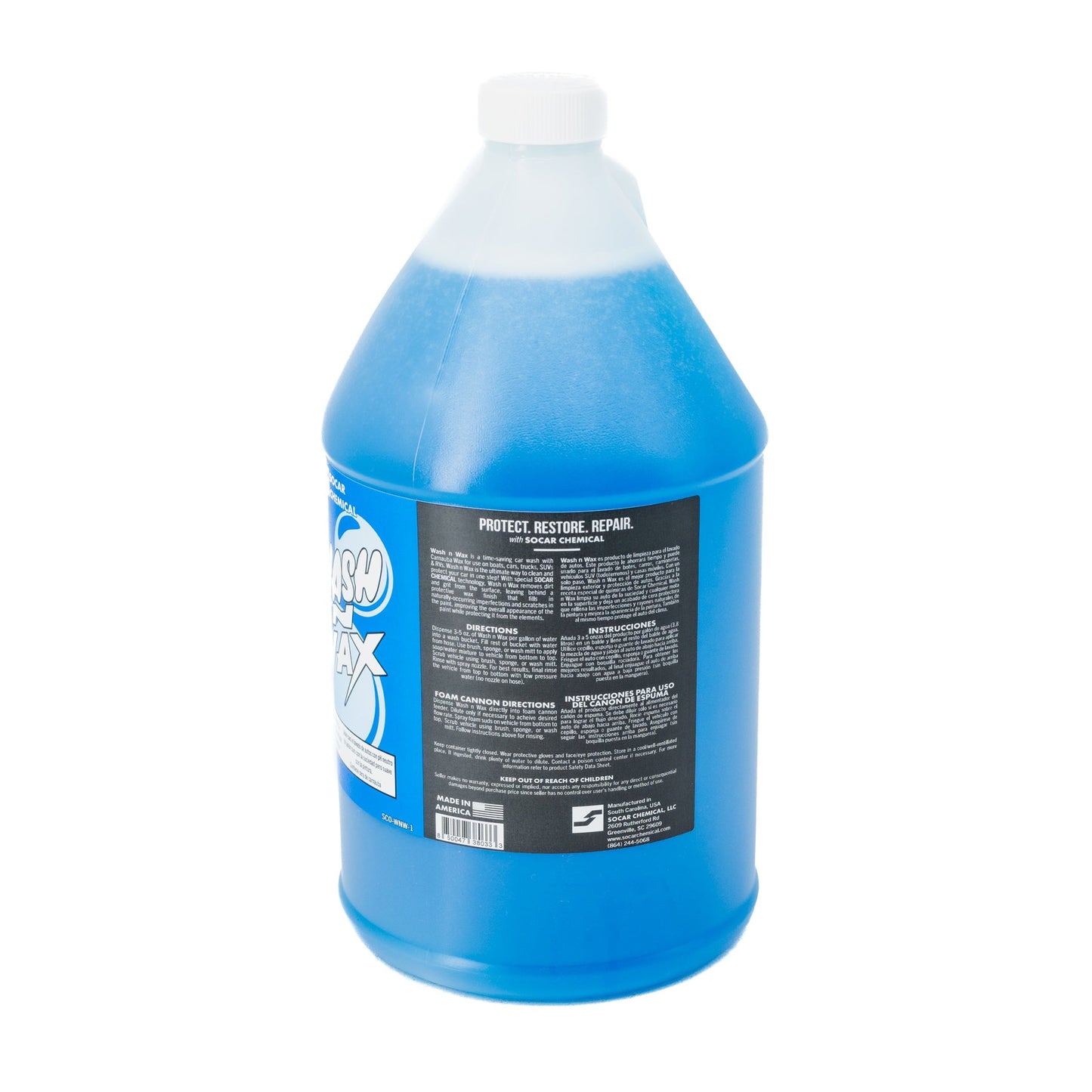 SOCAR Wash n Wax - Jabón para lavado de autos con pH neutro infundido con cera de carnauba