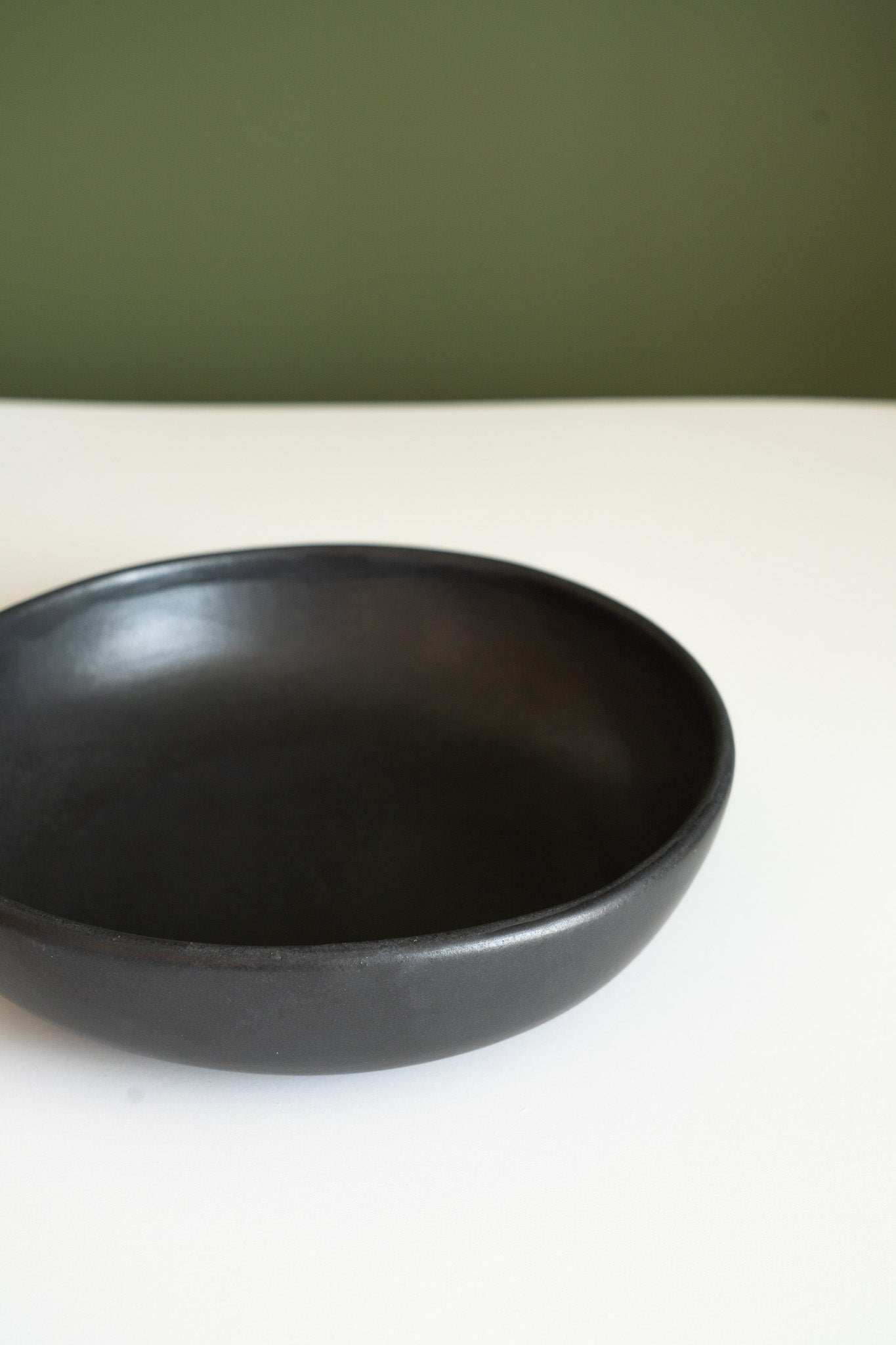 Handcrafted Black Matte Stoneware Pasta Bowl