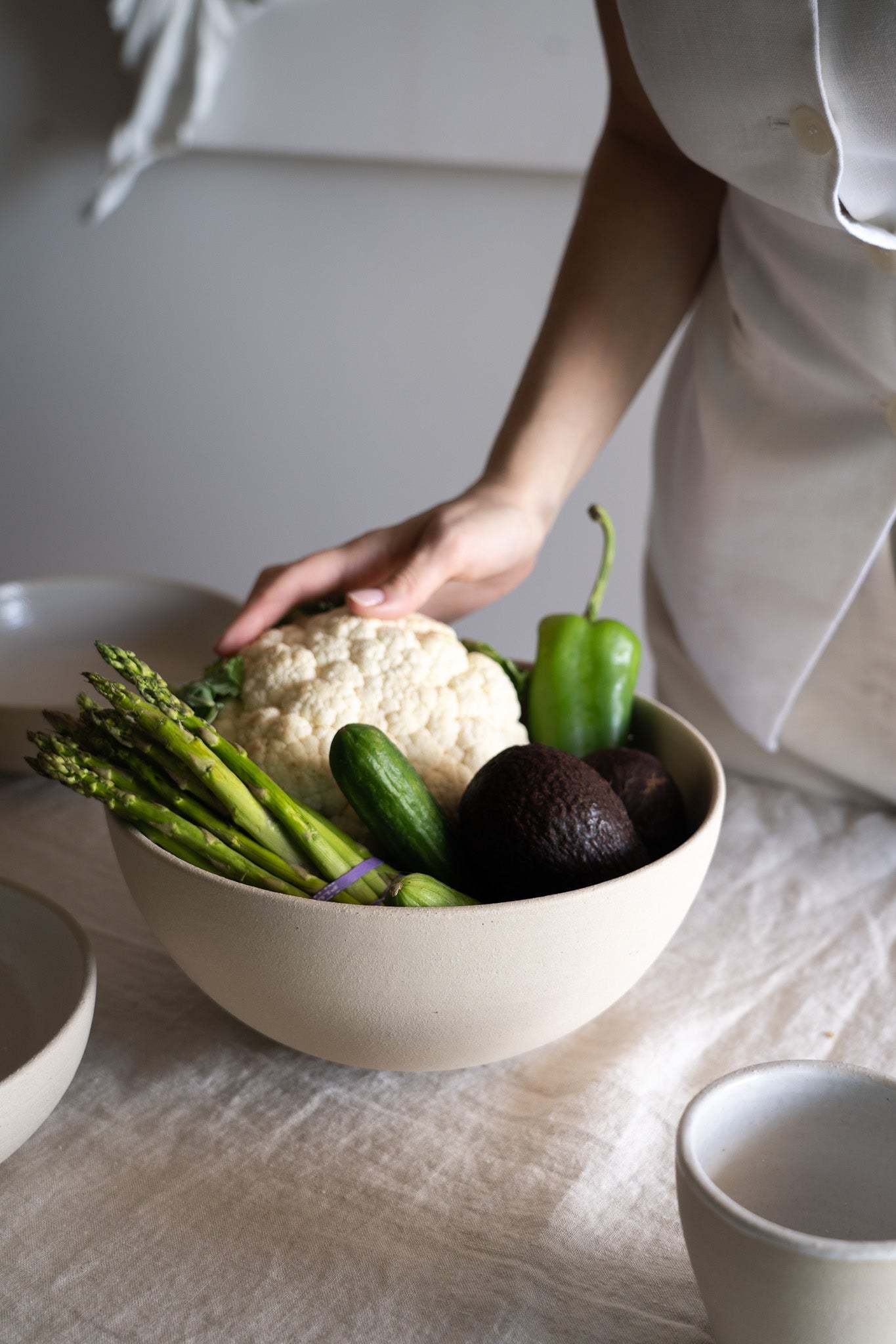 Handmade Stoneware Fruit Bowl and Clear Glaze Set