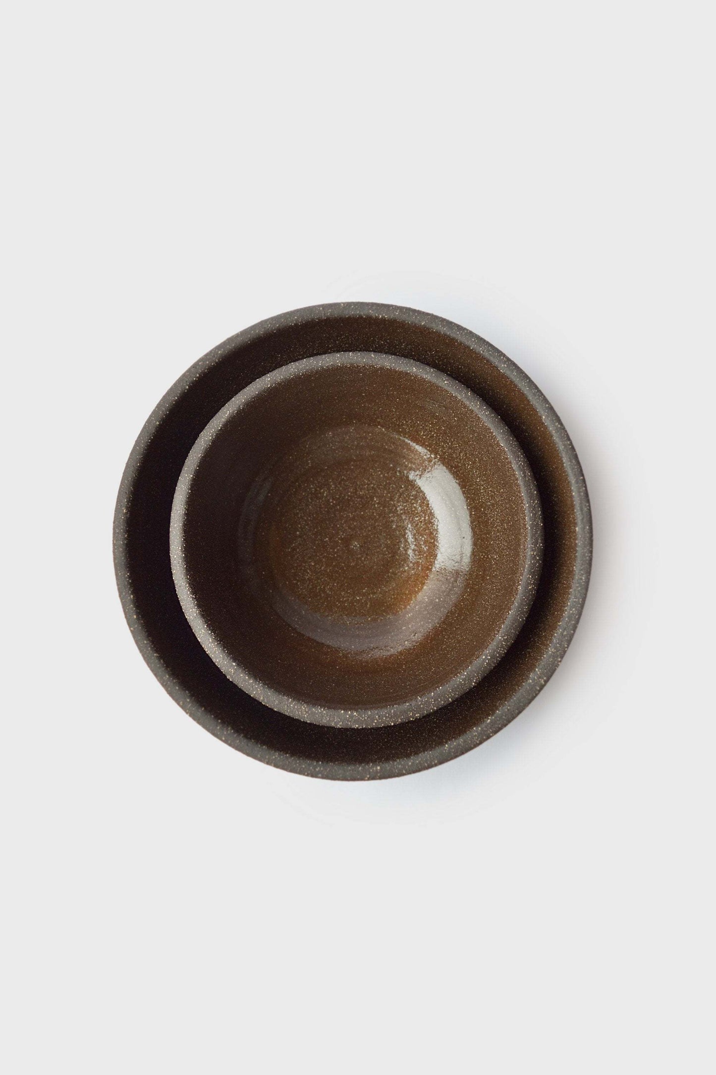 Handmade Dark Stoneware Bowl of Pumpernickel