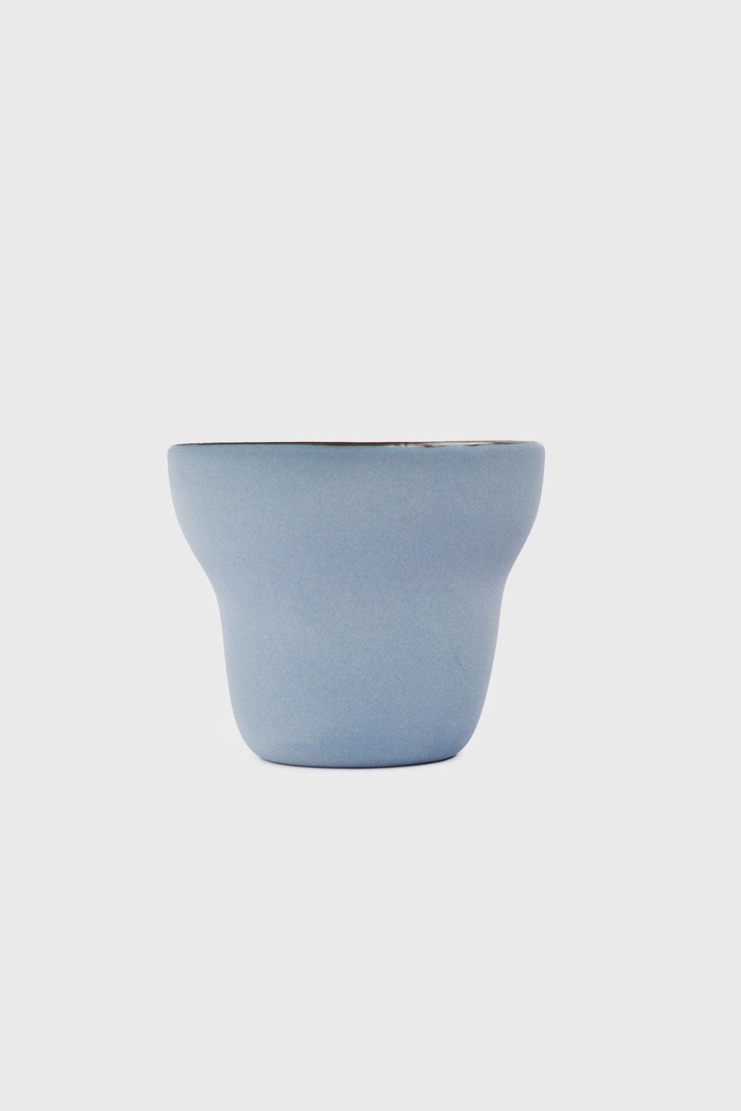 Handmade Porcelain Coffee Cup In Blue And Brown