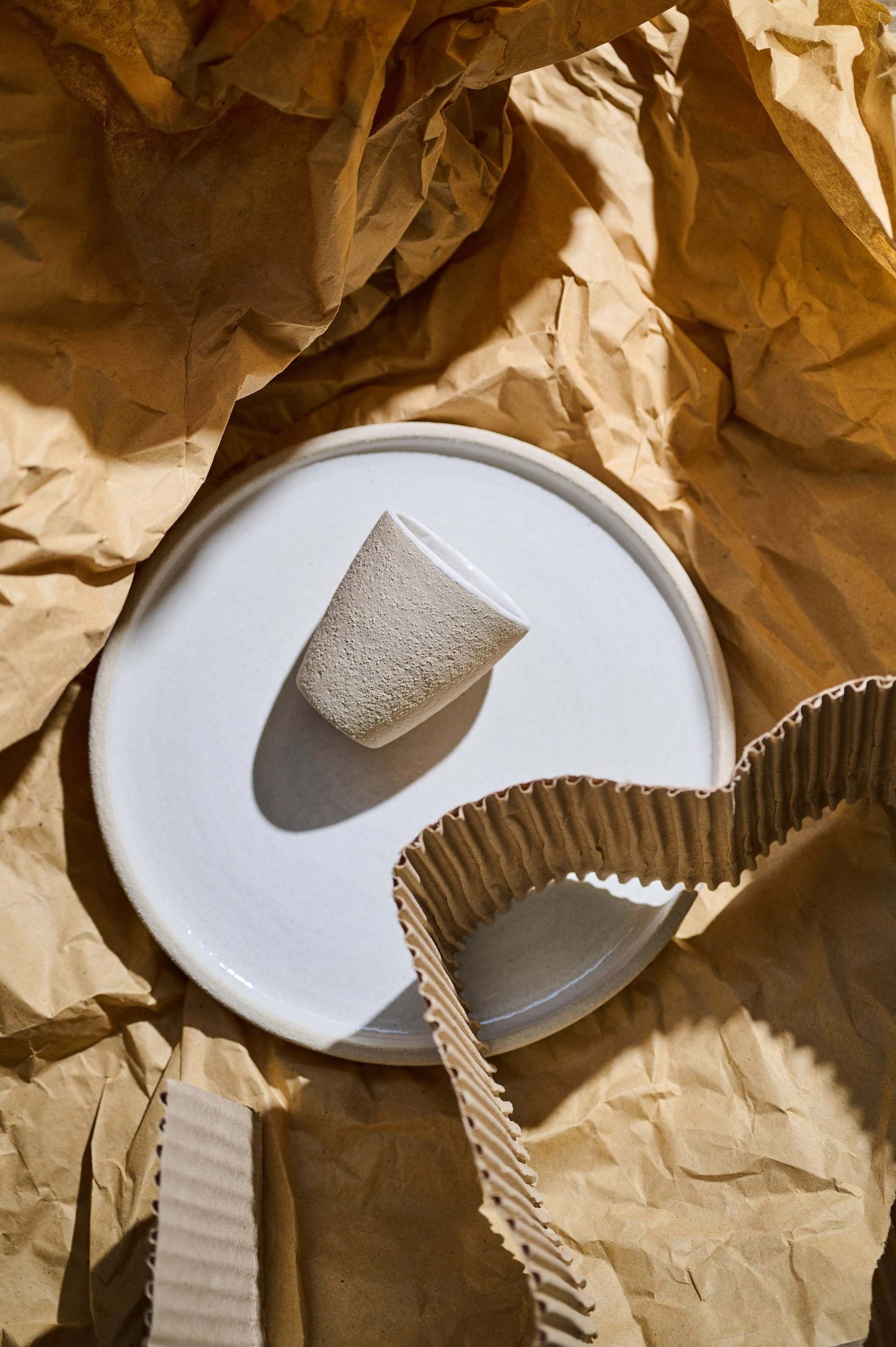 Handmade Stoneware Espresso Cup and White Glaze
