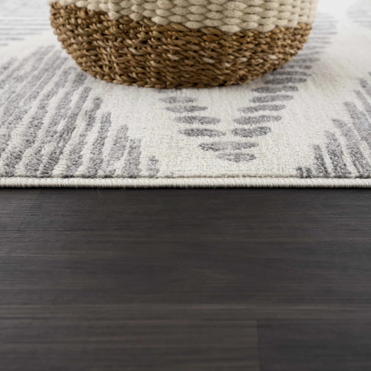 Tigris Ivory Area Rug 2327 Clearance with gray abstract pattern on Tampa Home & Garden Store