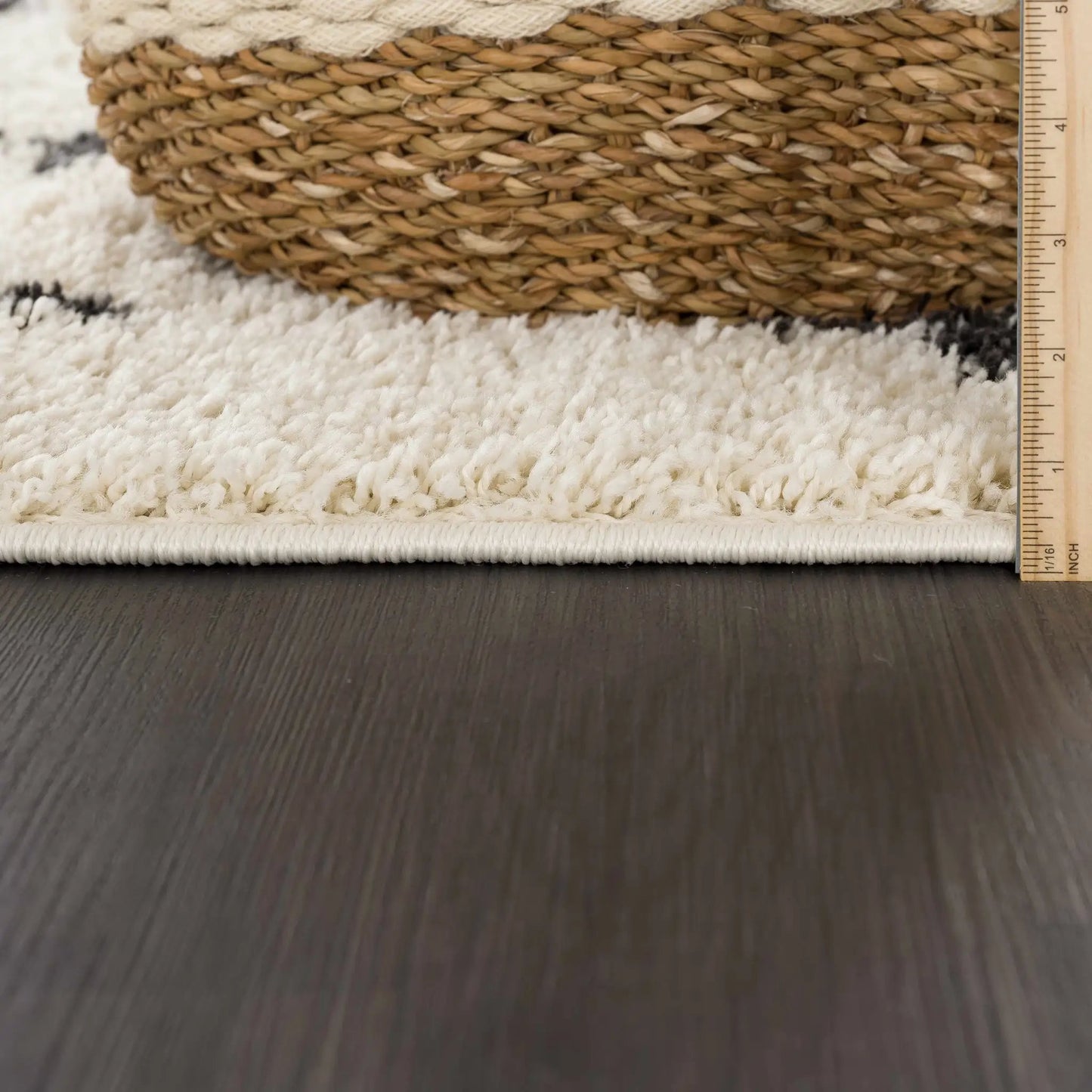 Alstead Shag Area Rug cream plush pile atop natural braided jute base two rugs on Tampa Home & Garden Store