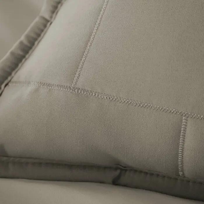 King/Cal King Modern Brick Stitch Microfiber Reversible 3 Piece Comforter Set in Taupe - Tampa Home & Garden Store