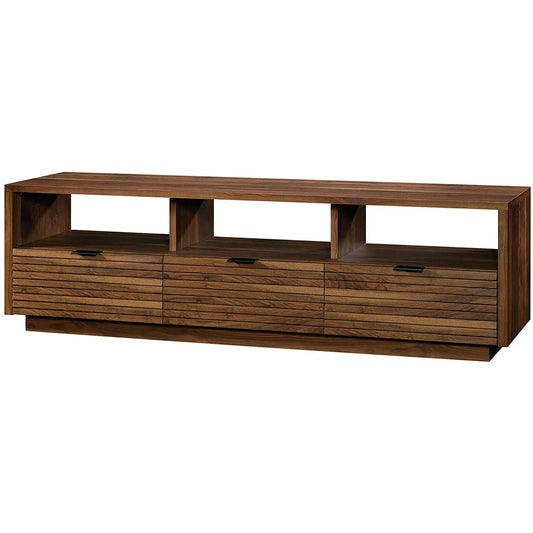 Modern Walnut TV Stand and Entertainment Center with 3 shelves and 3 drawers by HomePacific on Tampa Home & Garden Store