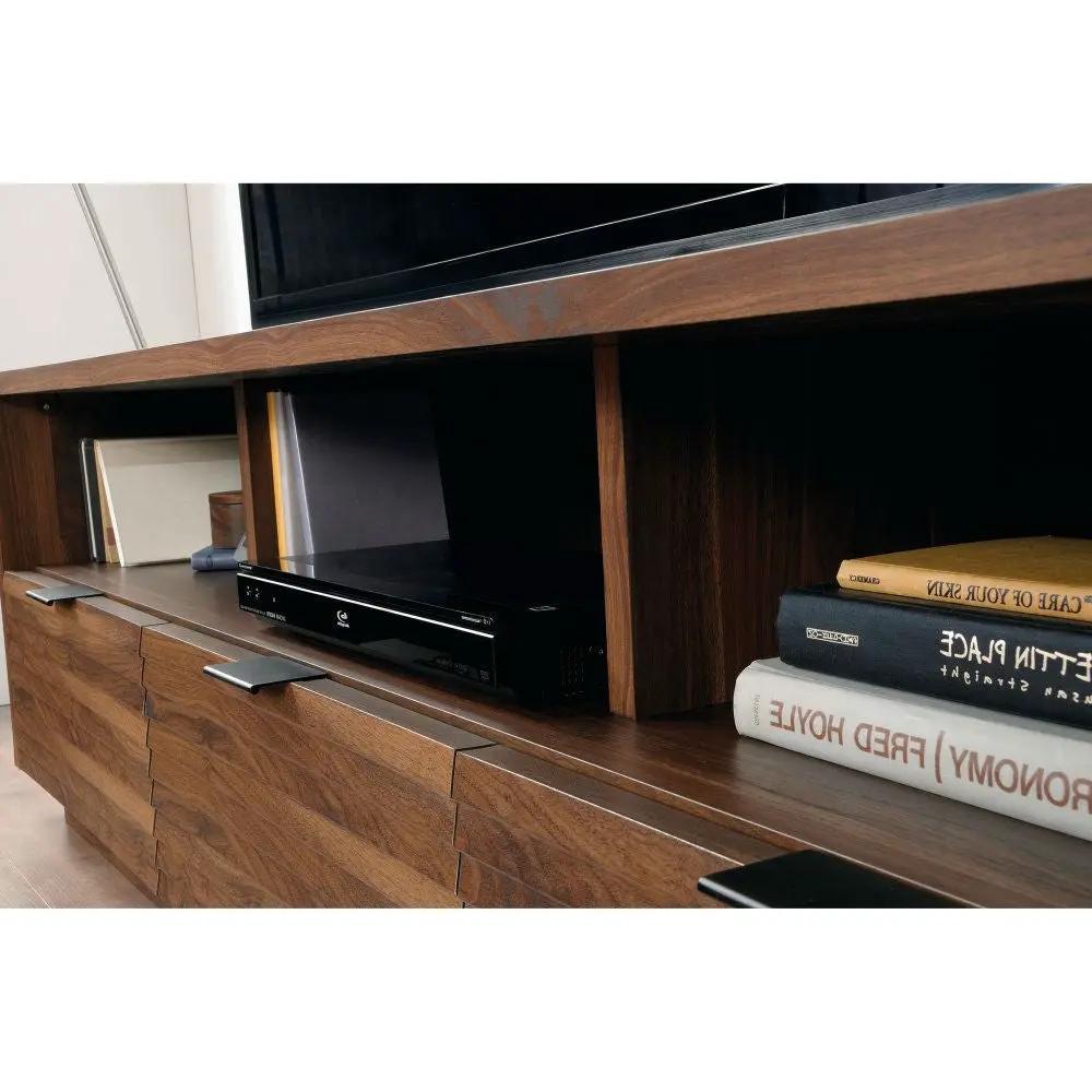 Modern Walnut Finish TV Stand Entertainment Center - Fits up to 70-inch TV - Tampa Home & Garden Store