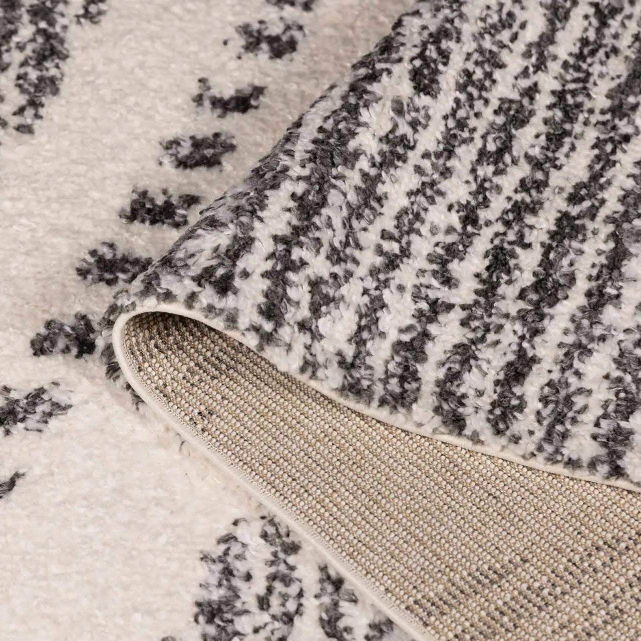 Trunding Plush Area Rug in Charcoal and Cream with plush pile and woven backing on Tampa Home & Garden Store