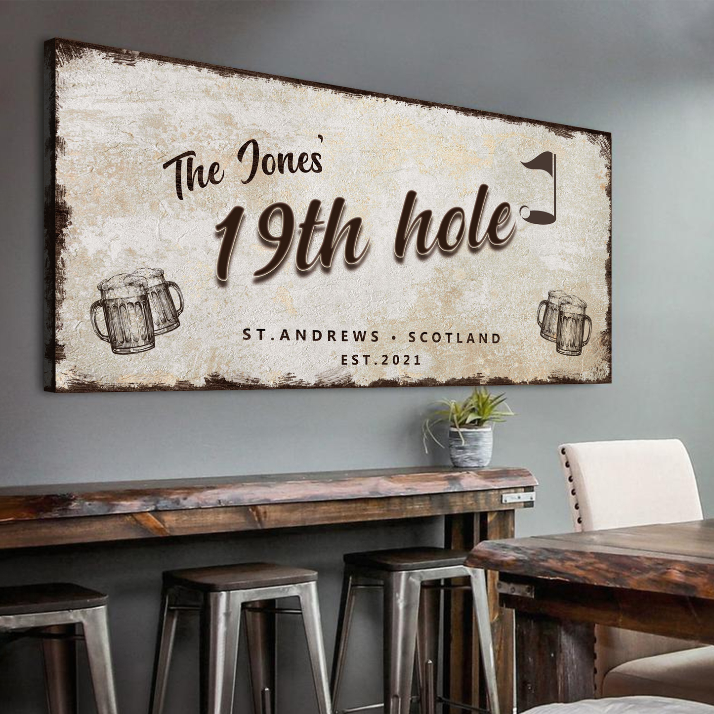 Canvas sign 19th hole golf personalized by Tailored Canvases Crafting Canvas on Tampa Home & Garden Store