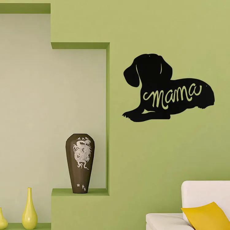 Dachshund Mama Silhouette Metal Wall Art in black with mama script for wall decor on Tampa Home & Garden Store