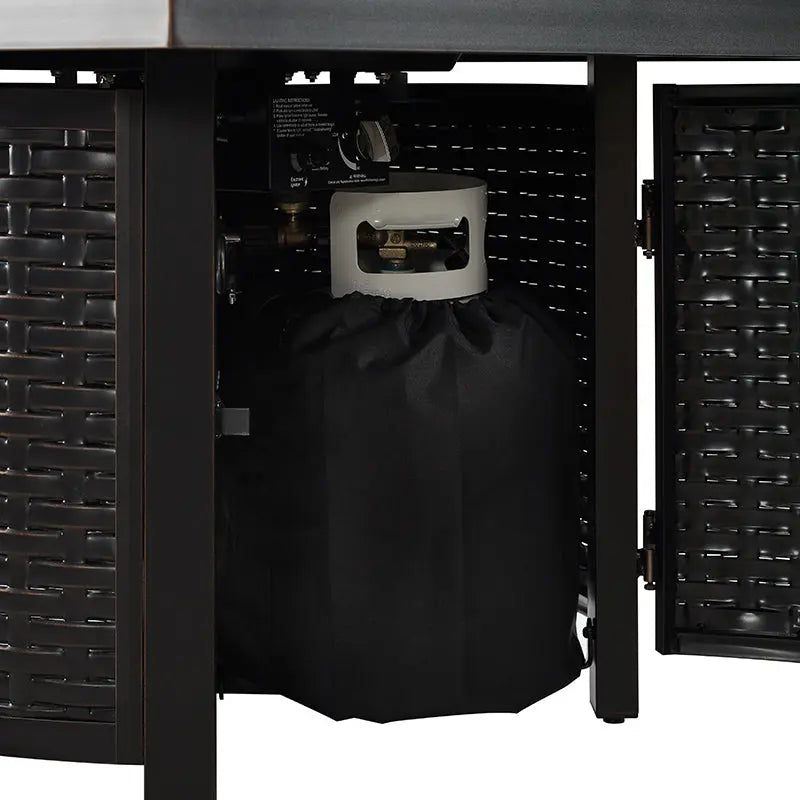 Dalton 40" Square Woven Aluminum Convertible Gas Fire Pit Table - Tampa Home & Garden Store