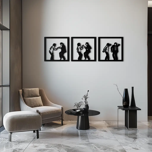Dancing Silhouettes Metal Wall Art - Modern Minimalist Couple Wall Decor - KAF157 - Tampa Home & Garden Store