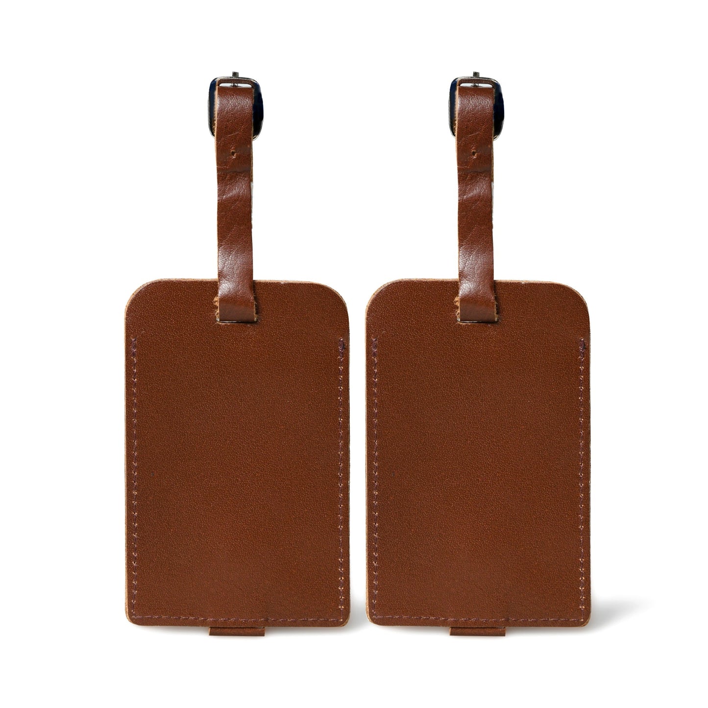 Dark Brown Leather Luggage Tags Set - Tampa Home & Garden Store