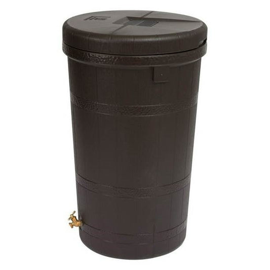 Dark Brown Single Spigot Eco 50-Gallon Rain Barrel - Tampa Home & Garden Store